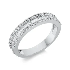 Ring aus 750 Gold Weißgold 84 Diamanten 0,54ct TW-SI B:3,3mm