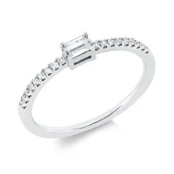 Ring aus 750 Gold Weißgold 20 Diamanten 0,17ct TW-SI B:4mm