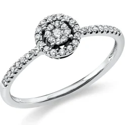 Ring aus 750 Gold Weißgold 40 Diamanten 0,21ct TW-SI Ø6,5mm