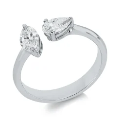 Ring aus 750 Gold Weißgold 2 Diamanten 0,79ct TW-VSI B:11mm
