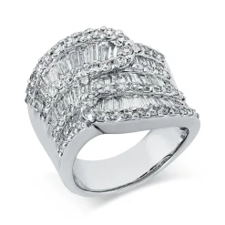 Ring aus 750 Gold Weißgold 108 Diamanten 3,36ct TW-VSI B:20,4mm