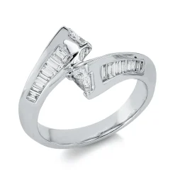 Ring aus 750 Gold Weißgold 30 Diamanten 1,12ct TW-VSI B:12mm