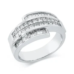 Ring aus 750 Gold Weißgold 50 Diamanten 1ct TW-VSI B:10,4mm