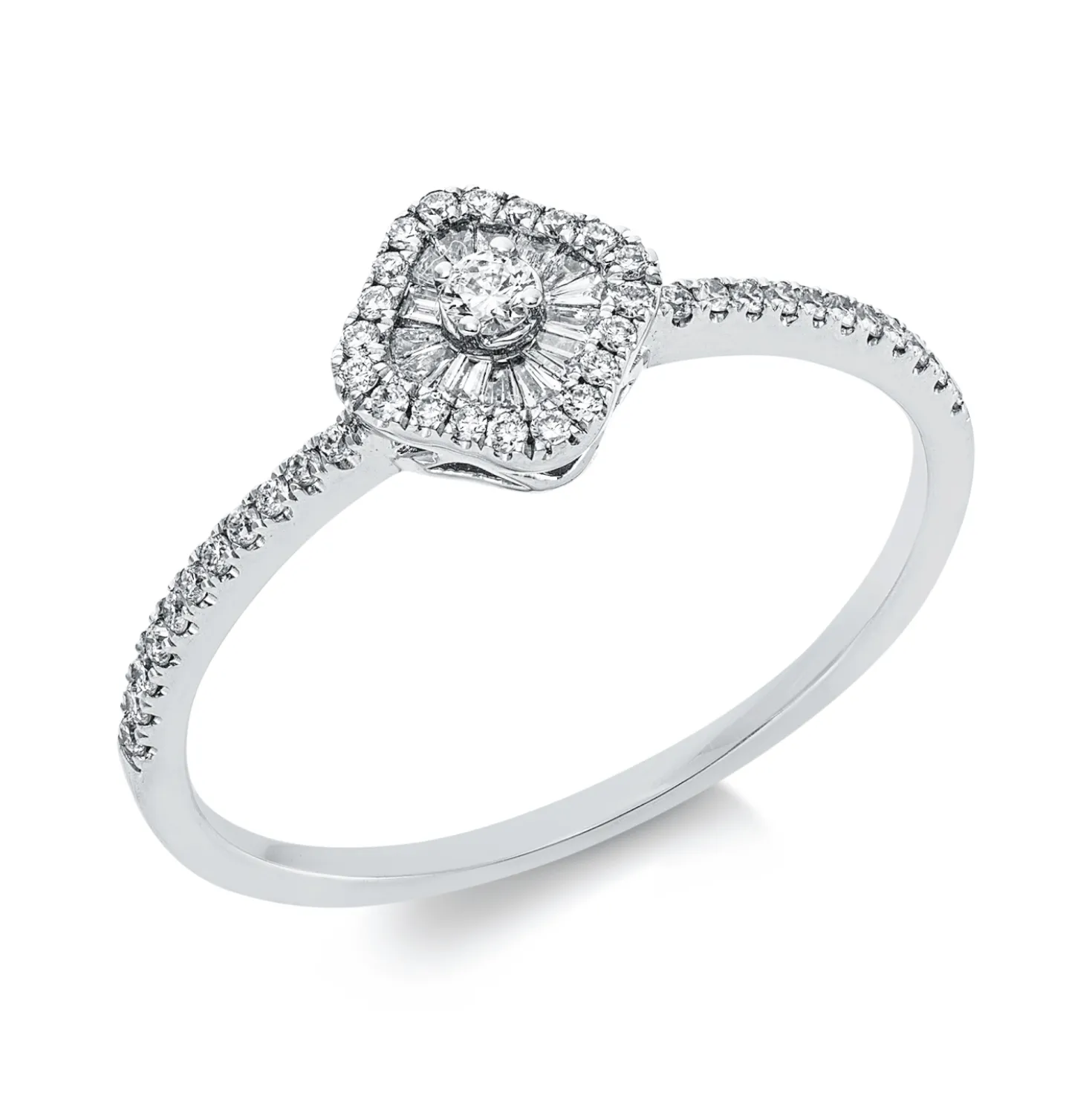 Ring aus 750 Gold Weißgold 57 Diamanten 0,28ct TW-VSI/SI B:7,1mm