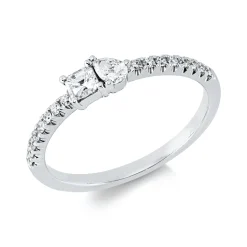 Ring aus 750 Gold Weißgold 18 Diamanten 0,29ct TW-VSI/SI B:3,6mm