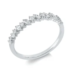 Ring aus 750 Gold Weißgold 15 Diamanten 0,39ct TW-VSI/SI B:3mm