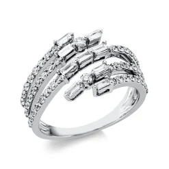 Ring aus 585 Gold Weißgold 59 Diamanten 0,91ct TW-VSI/SI B:12,1mm