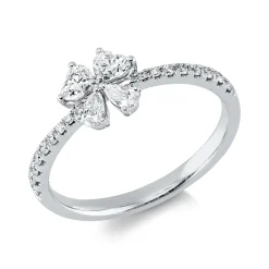 Ring aus 750 Gold Weißgold 21 Diamanten 0,51ct TW-VSI/SI H:6,8mm