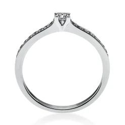 Ring aus 585 Gold Weißgold mit 17 Diamanten Brillanten 0,22 Ct. 4er-Krappe