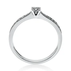 Ring aus 750 Gold Weißgold mit 17 Diamanten Brillanten 0,29 Ct. 4er-Krappe