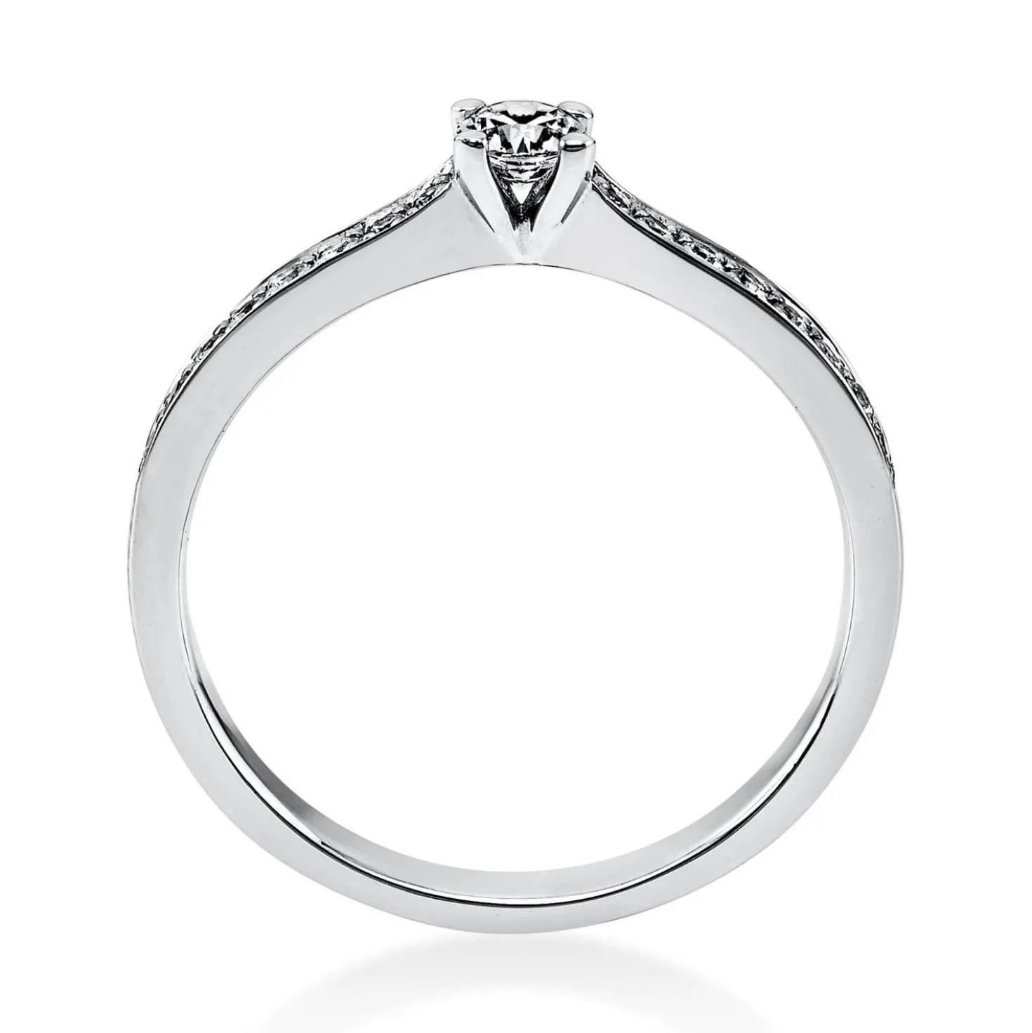 Ring aus 750 Gold Weißgold mit 17 Diamanten Brillanten 0,29 Ct. 4er-Krappe