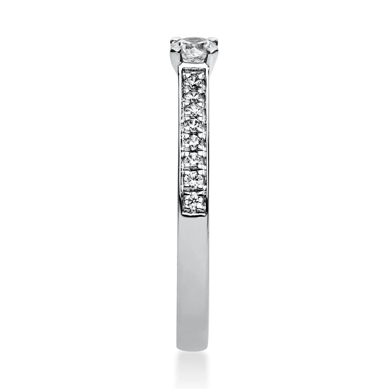 Ring aus 750 Gold Weißgold mit 17 Diamanten Brillanten 0,29 Ct. 4er-Krappe