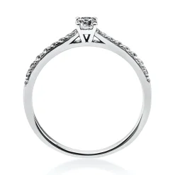 Ring aus 585 Gold Weißgold mit 17 Diamanten Brillanten 0,30 Ct. 4er-Krappe