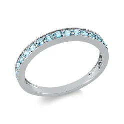 Ring aus 750 Gold Weißgold 21 Paraibae 0,65ct blau B:2,6mm