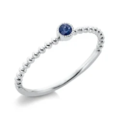 Ring aus 750 Gold Weißgold Saphir 0,07ct blau B:3,2mm