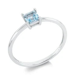 Ring aus 750 Gold Weißgold Topas 0,46ct skyblue B:4,7mm 4er-Krappe