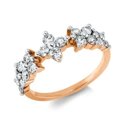 Ring aus 750 Gold weiß/rot 20 Brillanten 0,69ct I-SI B:7,6mm