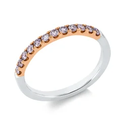 Ring aus 750 Gold weiß/rot 12 Brillanten 0,33ct pink-SI B:2mm
