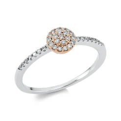 Ring aus 750 Gold weiß/rot 35 Brillanten 0,17ct TW-SI Ø5,8mm