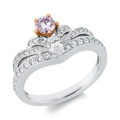 Ring aus 750 Gold weiß/rot 44 Diamanten 0,86ct B:11mm