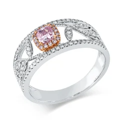 Ring aus 750 Gold weiß/rot 93 Diamanten 0,6ct B:8,2mm