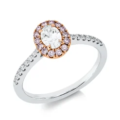 Ring aus 750 Gold weiß/rot 31 Diamanten 0,55ct B:8,4mm