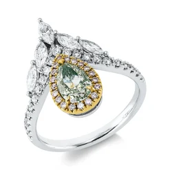 Ring aus 750 Gold weiß/rot 46 Diamanten 1,72ct TW-SI B:18,9mm