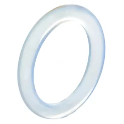 Ring aus Opalit-Mondstein 3mm schmal rund grau schlicht Fingerring Fingerschmuck