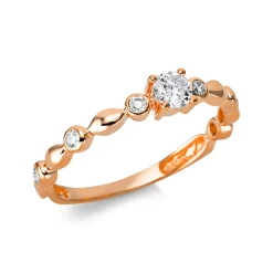 Ring aus 750 Rotgold 6 Brillanten 0,09ct TW-SI 1 Brillant 0,21ct TW-SI B:3,8mm