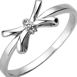 Ring aus 925 Silber mit 3 Zirkonia Silberring Fingerring rhodiniert Damen