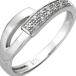 Ring aus 925 Silber mit 13 Zirkonia weiß Silberring Fingerring Fingerschmuck