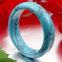 Ring aus Türkis Imitat Türkisring Damenring Fingerring glatt schlicht B: 5,5mm