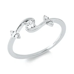 Ring aus 750 Weißgold 4 Brillanten 0,04ct TW-SI 1 Brillant 0,11ct TW-SI B:5,1mm