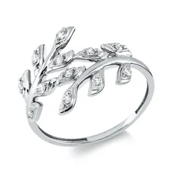 Ring aus 750 Weißgold 4 Brillanten 0,06ct TW-SI 8 Brillanten 0,1ct TW-SI B:13,1mm