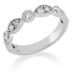 Ring aus 750 Weißgold 3 Brillanten 0,27ct W-SI 8 Brillanten 0,35ct W-SI B:3,7mm
