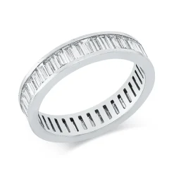 Ring aus 750 Weißgold 41 Diamanten Baguette-Schliff 2,04ct F-VSI B:4mm