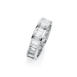 Ring aus 750 Weißgold 43 Diamanten Baguette-Schliff 3,18ct TW-SI B:5,2mm