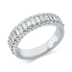 Ring aus 750 Weißgold 19 Diamanten Baguette-Schliff 1,12ct TW-VSI B:5,6mm