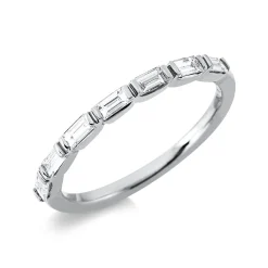 Ring aus 750 Weißgold 7 Diamanten Baguette-Schliff 0,34ct TW-VSI B:1,8mm