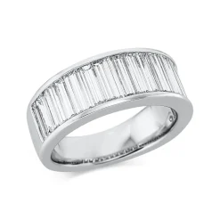 Ring aus 750 Weißgold 23 Diamanten Baguette-Schliff 2,12ct TW-VSI B:7,8mm