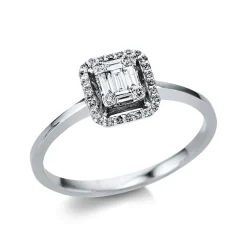 Ring aus 750 Weißgold 35 Diamanten Fanatsy-Schliff 0,2ct TW-SI B:6,8mm