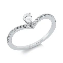 Ring aus 750 Weißgold 30 Diamanten Fanatsy-Schliff 0,28ct TW-SI B:6,2mm