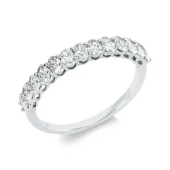 Ring aus 750 Weißgold 13 Diamanten Oval-Schliff 0,76ct TW-SI B:3,2mm