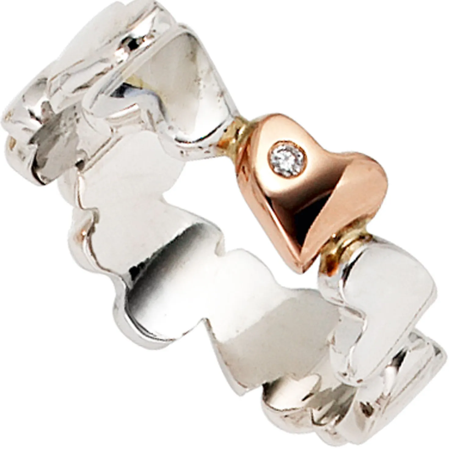 Ring Brillant 0.01Ct W/SI 585 Gold Weißgold Rotgold