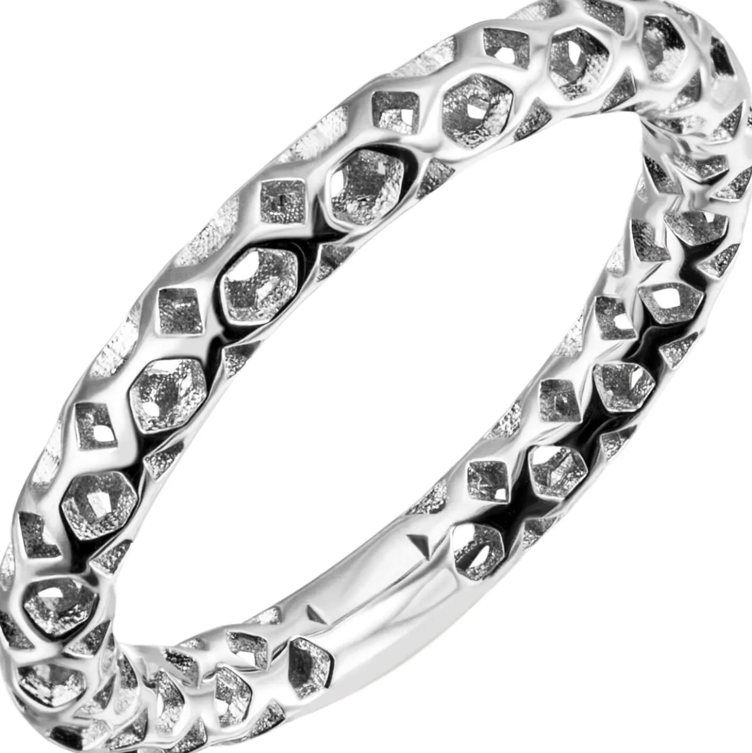 Ring Damenring aus echtem 925 Silber rhodiniert rund Breite 3,1mm Fingerring