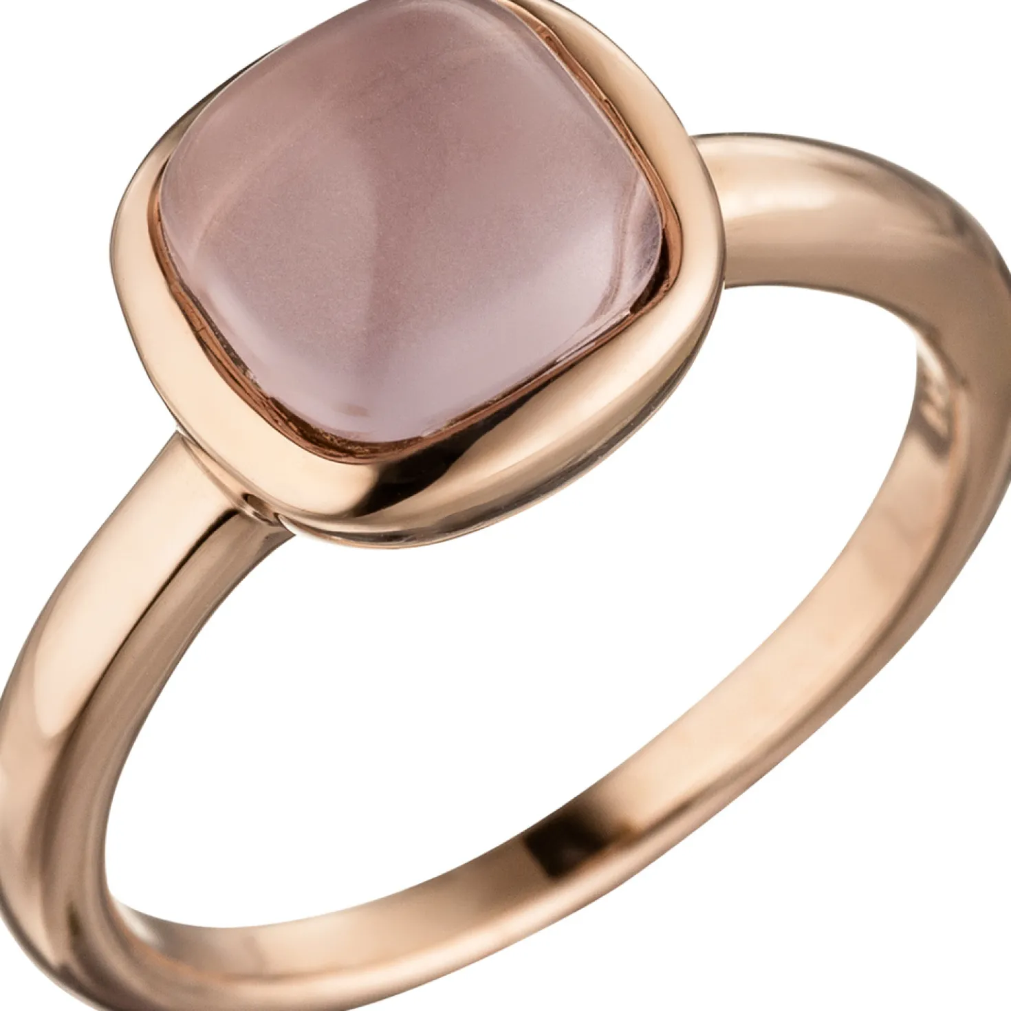 Ring Damenring aus echtem 925 Silber rotgold vergoldet mit rosa Glasstein