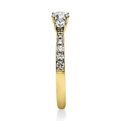 Ring Damenring aus 750 Gold Gelbgold mit 15 Diamanten Brillanten 0,58 Ct.