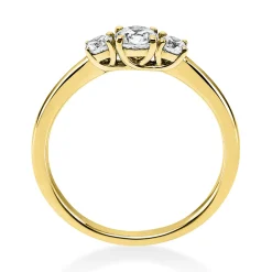 Ring Damenring aus 750 Gold Gelbgold mit 3 Diamanten Brillanten 0,47 Ct.
