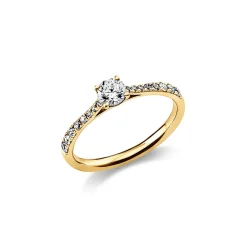Ring Damenring aus 585 Gold Gelbgold mit 17 Diamanten Brillanten 0,51 Ct.