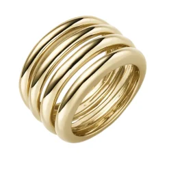 Ring Damenring aus 585 Gold Gelbgold 4-reihig glänzend Breite 15mm Fingerring